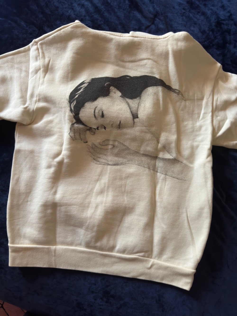 Lux Minimalist Cream Hoodie - Picture 4 of 5